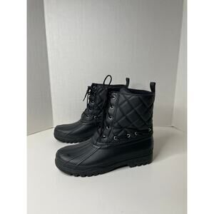 Sperry Topsider Womens Black Quilted Boots Size 8